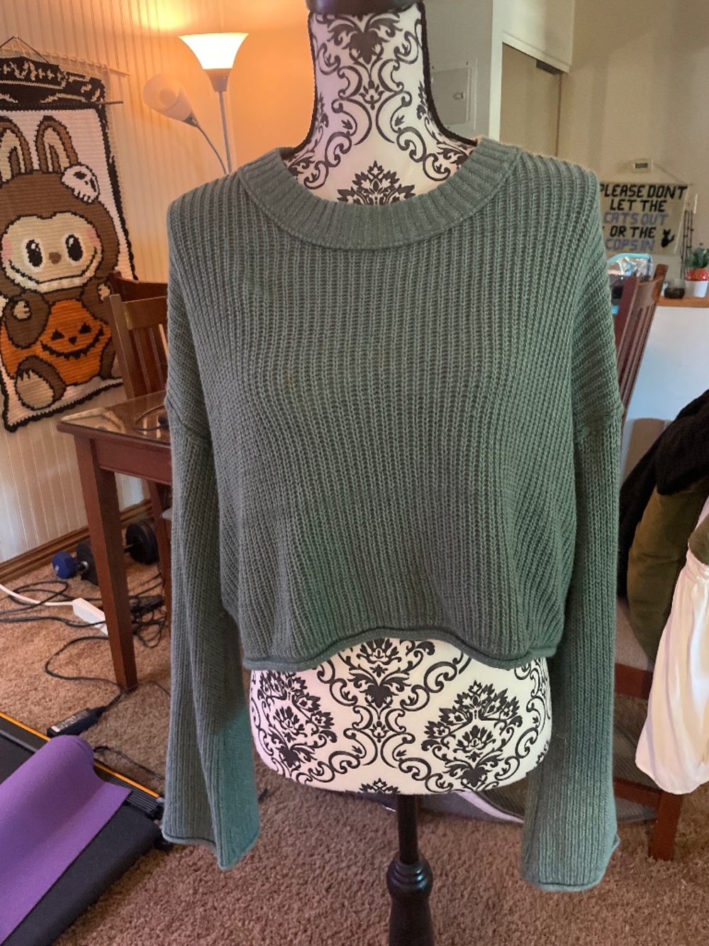 Wild fable forest green sweater